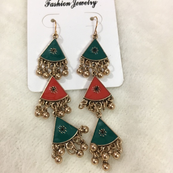 Long Triangular Danglers - Picture 5 of 5